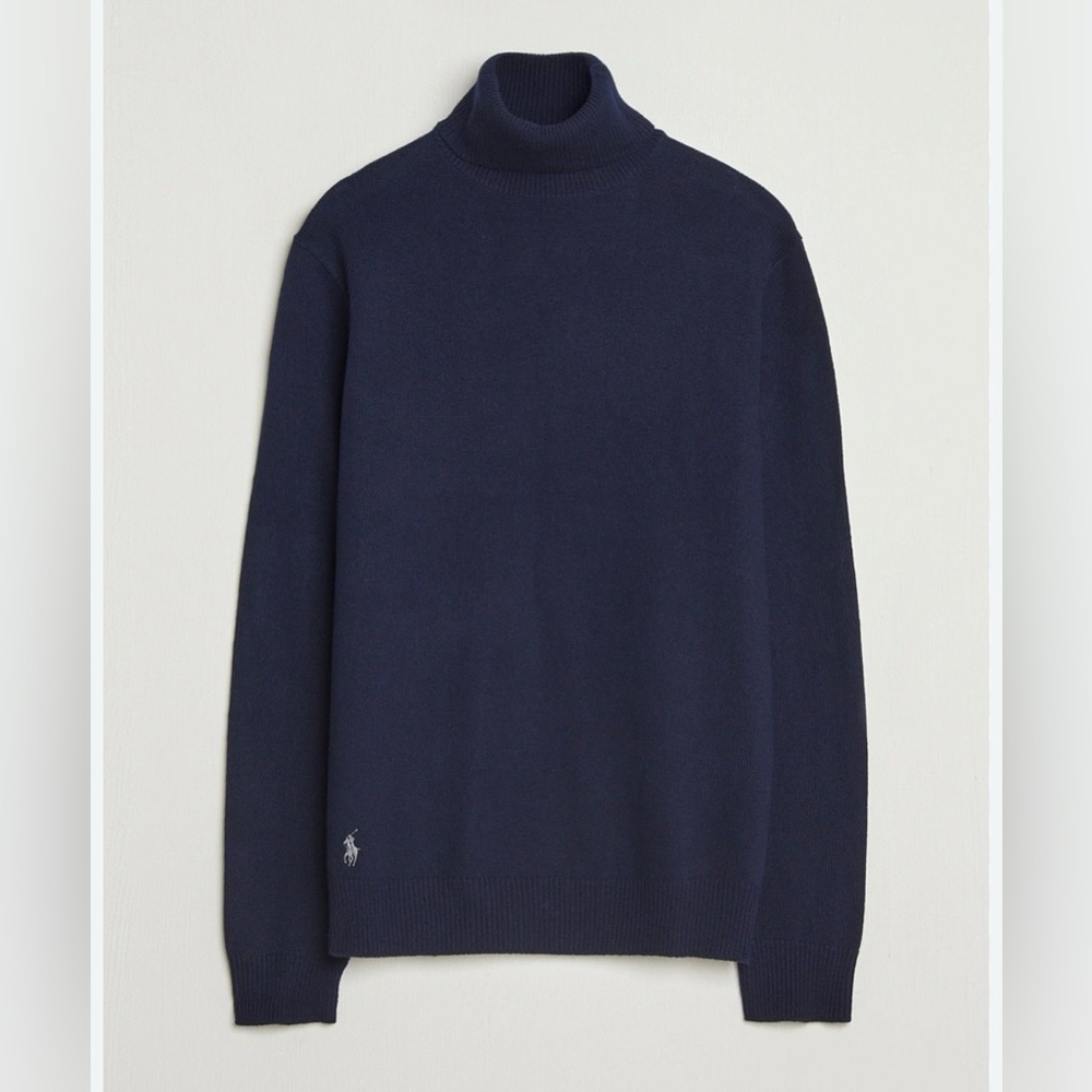 Ralph Lauren Polo Wool/Cotton Rollneck Sweater in Hunter Navy Size XL. NWT